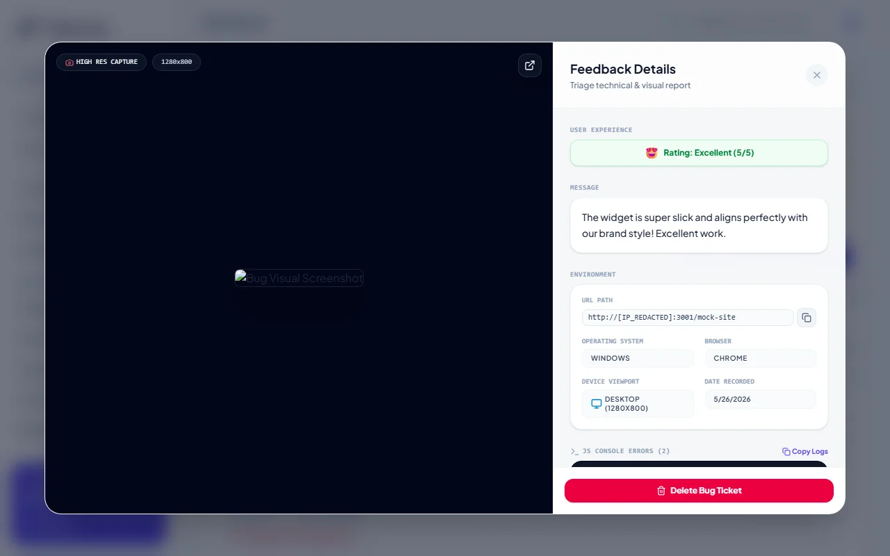 Technical Triage Details Modal